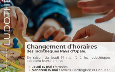 Changement d’horaires des ludothèques