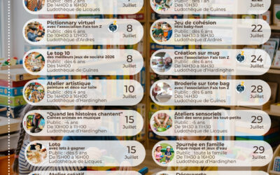 Programme de juillet des ludothèques